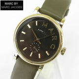 Buy Shop Marc Jacobs Baker Olive Dial Olive Leather Strap Watch for Women - MBM1330 USA Online