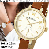 Buy Shop Marc Jacobs Sally White Dial Brown Leather Strap Watch for Women - MBM1351 USA Online