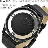 Marc Jacobs Tether Black Transparent Dial Black Leather Strap Watch for Women - MBM1379