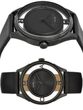 Marc Jacobs Tether Black Transparent Dial Black Leather Strap Watch for Women - MBM1379