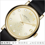 Buy Shop Marc Jacobs Baker Gold Dial Black Leather Strap Watch for Women - MBM1399 USA Online
