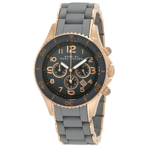Buy Shop Marc Jacobs Rock Chronograph Grey Dial Grey Silicone Strap Watch for Women - MBM2550 USA Online