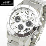 Buy Shop Marc Jacobs Marc Chronograph Silver Dial Silver Steel Strap Watch for Men - MBM3155 USA Online