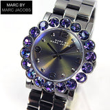 Buy Shop Marc Jacobs Amy Purple Dial Black Steel Strap Watch for Women - MBM3224 USA Online