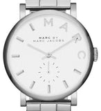 Marc Jacobs Baker White Dial Silver Steel Strap Watch for Women - MBM3242