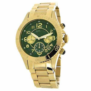 Buy Shop Marc Jacobs Rock Chronograph Green Dial Gold Steel Strap Watch for Women - MBM3252 USA Online