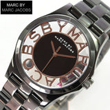 Buy Shop Marc Jacobs Henry Skeleton Black Dial Black Steel Strap Watch for Women - MBM3254 USA Online