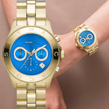 Buy Shop Marc Jacobs Blade Chronograph Blue Dial Gold Steel Strap Watch for Women - MBM3307 USA Online