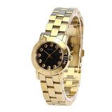 Buy Shop Marc Jacobs Amy Black Dial Gold Steel Strap Watch for Women - MBM3336 USA Online