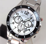 Buy Shop Marc Jacobs Rock Chronograph White Dial Silver Steel Strap Watch for Men - MBM5027 USA Online