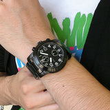 Buy Shop Marc Jacobs Larry Chronograph Black Dial Black Steel Strap Watch for Men - MBM5032 USA Online