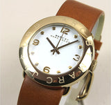 Buy Shop Marc Jacobs Amy White Dial Brown Leather Strap Watch for Women - MBM8574 USA Online