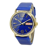 Marc Jacobs Fergus Blue Dial Blue Leather Strap Watch for Women - MBM8650