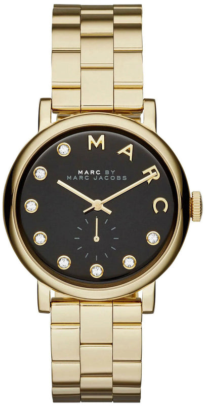Buy Shop Marc Jacobs Baker Dexter Black Dial Gold Steel Strap Watch for Women - MBM3421 USA Online
