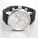 Buy Shop Calvin Klein City Chronograph Silver Dial Black Leather Strap Watch for Men - K2G271C6 USA Online