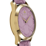 Buy Shop Gucci G Timeless Quartz Lilac Dial Lilac Leather Strap Watch For Women - YA1264098 USA Online