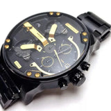 Diesel Mr. Daddy 2.0 Black Dial Black Steel Strap Watch For Men - DZ7435