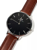 Buy Shop Daniel Wellington Classic Petite St Mawes Black Dial Brown Leather Strap Watch For Women - DW00100181 USA Online