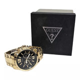 Buy Shop Guess Optic Multifunction Black Dial Gold Steel Strap Watch for Men - W0193G1 USA Online