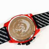 Buy Shop Diesel Mega Chief Chronograph Black Dial Red Rubber Strap Watch For Men - DZ4526 USA Online