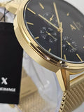 Armani Exchange Cayde Chronograph Black Dial Gold Mesh Strap Watch For Men - AX2715