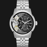 Fossil Townsman Multifunction Black Dial Silver Steel Strap Watch for Men - ME1135