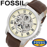Buy Shop Fossil Grant Automatic White Dial Brown Leather Strap Watch for Men - ME3027 USA Online