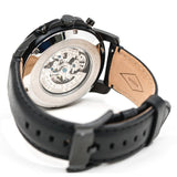Buy Shop Fossil Grant Automatic Black Dial Black Leather Strap Watch for Men - ME3028 USA Online