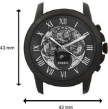 Buy Shop Fossil Grant Automatic Black Dial Black Leather Strap Watch for Men - ME3028 USA Online