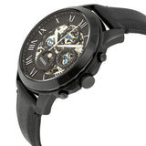 Buy Shop Fossil Grant Automatic Black Dial Black Leather Strap Watch for Men - ME3028 USA Online