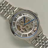 Buy Shop Fossil Townsman Automatic Skeleton Silver Dial Silver Steel Strap Watch for Men - ME3044 USA Online