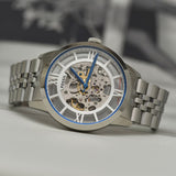 Buy Shop Fossil Townsman Automatic Skeleton Silver Dial Silver Steel Strap Watch for Men - ME3044 USA Online