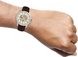 Buy Shop Fossil Grant Automatic White Dial Brown Leather Strap Watch for Men - ME3052 USA Online