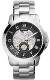 Buy Shop Fossil Grant Skeleton Black Dial Silver Steel Strap Watch for Men - ME3055 USA Online
