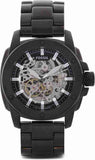 Buy Shop Fossil Modern Machine Automatic Silver Dial Black Steel Strap Watch for Men - ME3080 USA Online