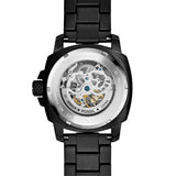 Buy Shop Fossil Modern Machine Automatic Silver Dial Black Steel Strap Watch for Men - ME3080 USA Online