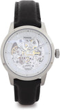Buy Shop Fossil Townsman Automatic Skeleton White Dial Black Leather Strap Watch for Men - ME3085 USA Online