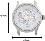 Buy Shop Fossil Townsman Automatic Skeleton White Dial Black Leather Strap Watch for Men - ME3085 USA Online