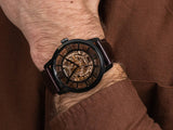 Buy Shop Fossil Townsman Automatic Skeleton Brown Dial Brown Leather Strap Watch for Men - ME3098 USA Online