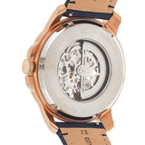 Buy Shop Fossil Grant Automatic Skeleton Blue Dial Blue Leather Strap Watch for Men - ME3102 USA Online
