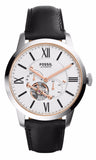 Buy Shop Fossil Townsman Automatic White Dial Black Leather Strap Watch for Men - ME3104 USA Online