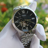 Buy Shop Fossil Townsman Black Dial Silver Steel Strap Watch for Men - ME3107 USA Online