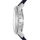 Buy Shop Fossil Grant Automatic Skeleton Silver Dial Blue Leather Strap Watch for Men - ME3111 USA Online