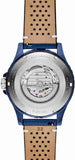 Buy Shop Fossil Crewmaster Sports Automatic Blue Dial Blue Leather Strap Watch for Men - ME3149 USA Online