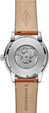 Buy Shop Fossil Townsman Automatic Skeleton Blue Dial Brown Leather Strap Watch for Men - ME3154 USA Online