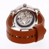 Buy Shop Fossil Commuter Automatic Skeleton Blue Dial Brown Leather Strap Watch for Men - ME3159 USA Online