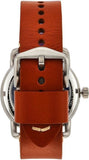 Buy Shop Fossil Commuter Automatic Skeleton Blue Dial Brown Leather Strap Watch for Men - ME3159 USA Online