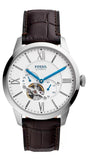 Buy Shop Fossil Townsman Automatic Chronograph White Dial Blue Leather Strap Watch for Men - ME3167 USA Online