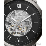 Buy Shop Fossil Neutra Automatic Skeleton Black Dial Grey Mesh Strap Watch for Men - ME3185 USA Online