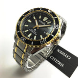 Citizen Eco Drive Promaster Diver Black Dial Two Tone Steel Strap Watch For Men - BN0194-57E